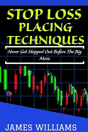 Capa do livro "Stop Loss Placing Techniques" de James Williams, com um gráfico de candlestick de análise técnica no fundo, ilustrando estratégias de posicionamento de stop loss.