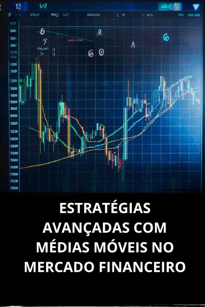 Capa do livro "Estratégias Avançadas com Médias Móveis no Mercado Financeiro" de Marcel Pacheco, com um gráfico de análise técnica ao fundo.