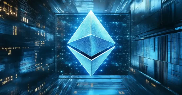 Logo do Ethereum ETH em destaque com ambiente futurista representando análise técnica e oportunidade de alta na Onda 3